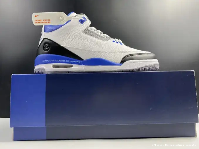 Official Maikesneakers White 3 Jordan Blue Retro CT8532-040 Air 0412